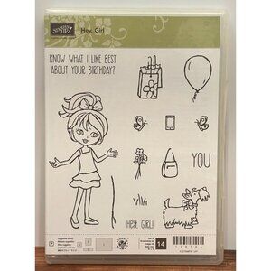 NIP STAMPIN' UP! 138706 HEY GIRL PHOTOPOLYMER STAMP SET OF 14 BIRTHDAY DOG